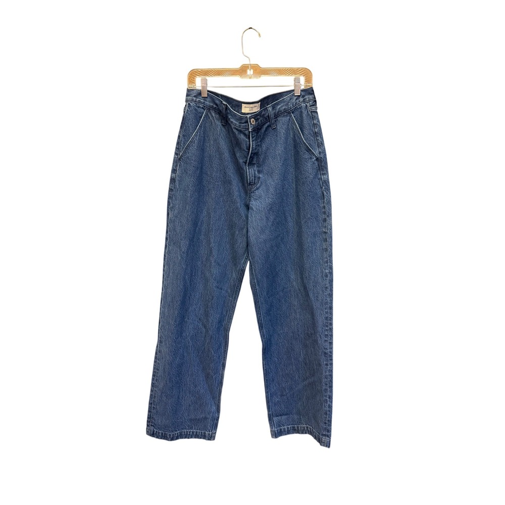 NWOT Abercrombie & Fitch The Loose High Rise Jeans Medium Wash Blue Size 31 12L